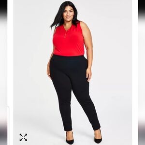 INC International Concepts Black Ponte Skinny Pants Pull On Plus Size Work Wear